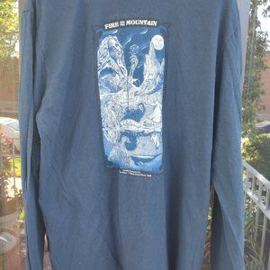 Teton Gravity Research Fire on the Mountain Long Sleeve Grateful Dead Shirt L